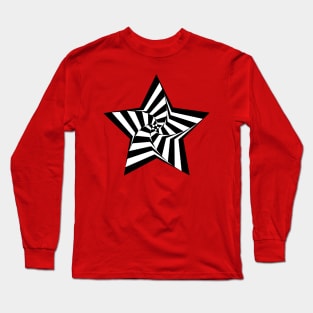 Twisting Black and White Star Long Sleeve T-Shirt